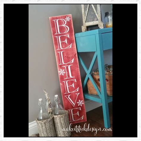 Rustic Believe Christmas Porch Sign