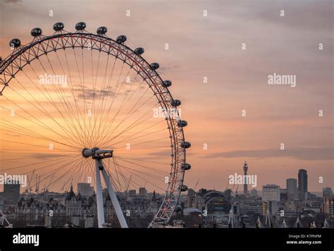 The London Eye, sunset Stock Photo - Alamy