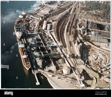 Aerial view of harbor Stock Photo - Alamy