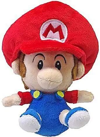 Super Mario Bros Mario 5 Plush Baby San-Ei Little Buddy - ToyWiz