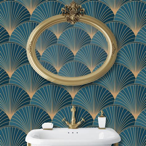 Art Deco Wallpaper Art Nouveau Wallpaper Geometric - Etsy UK