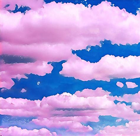 Pink Clouds Blue Sky Wallpaper