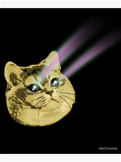 "Pawsome Meowgical Laser Cat Heavy Breathing Meme" Poster by electrovista | Redbubble