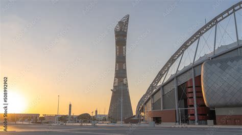 Khalifa International Stadium ,one of the the 2022 fifa world cup stadium with the torch tower ...