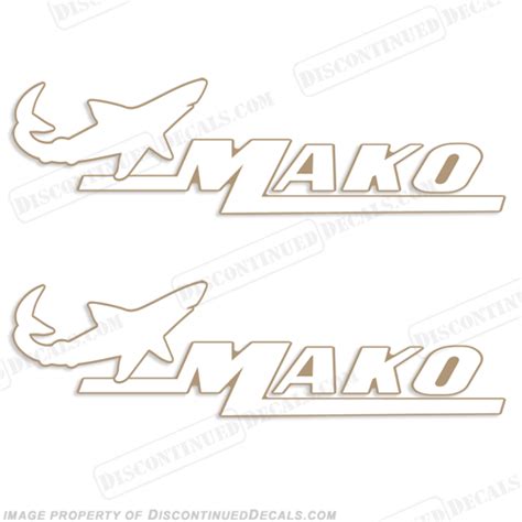 Mako Marine Boat Decals (Set of 2) White/Gold