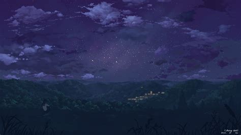 Online crop | anime, night, landscape, stars HD wallpaper | Wallpaper Flare