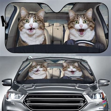 Funny Cat Couple Sun Shade Car Window Shades Sun Shades CM Cat Lover Gift Dog Lover Gift ...