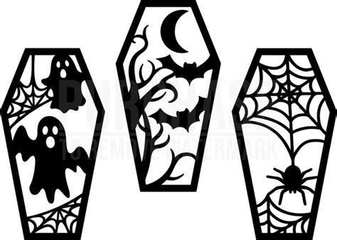 Halloween Coffin SVG, Ghost Coffin SVG, Halloween Bat Coffin SVG | Halloween silhouettes ...