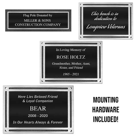 Midwest Awards. Cast Aluminum Outdoor Memorial Plaque - Flat Mount