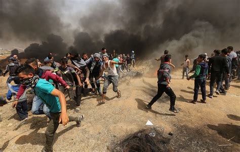 Palestinians clash with Israel military at Gaza border amid debate on live ammunition use ...