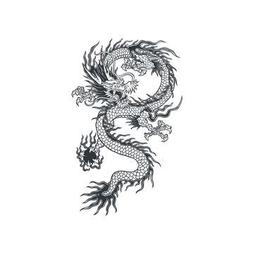 Chinese Dragon Tattoo Clipart