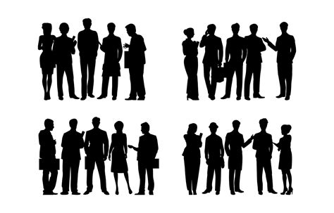 Group of Business People Silhouettes 6125921 Vector Art at Vecteezy