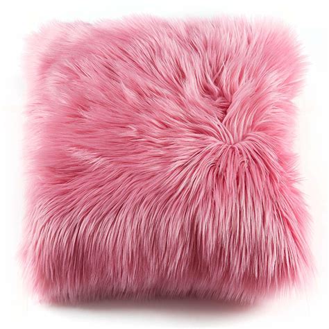 Decorative New Luxury Series Merino Style Fuzzy Fur Throw Pillow (Hot Pink) - Pillows