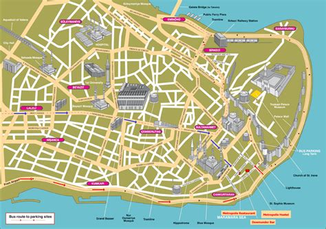 Map of Istanbul tourist attractions, sightseeing & tourist tour