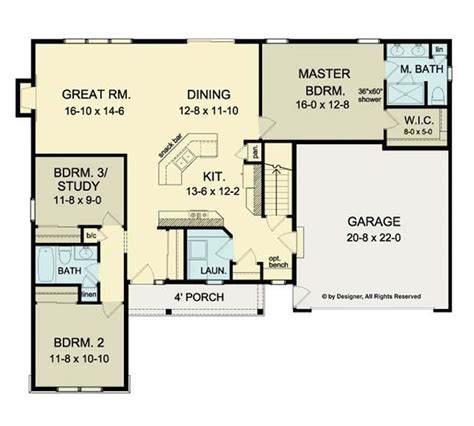 d53a086f80b30847881815417fd42115.jpg (680×612) | Floor plans ranch, Open concept house plans ...