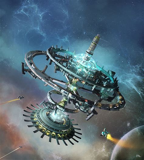 Space Station Concept, Marius Andrei | Space station art, Space station, Science fiction art