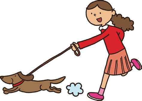 Clipart - Walking the Dog