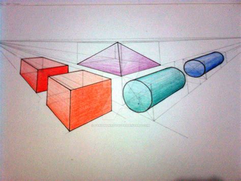 Basic 3D shape with Perspective Technique by faridmukhtarf on DeviantArt