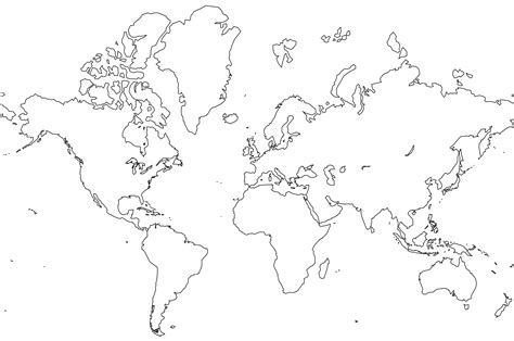 World Outline Map - World • mappery