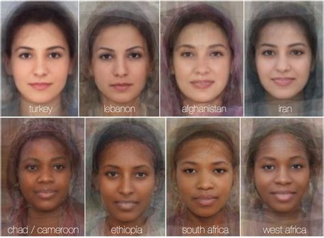 Curious study calculates the "average" female face for each country