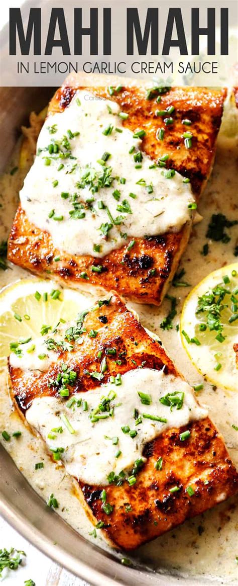 Mahi-Mahi in Lemon Garlic Cream Sauce - Carlsbad Cravings