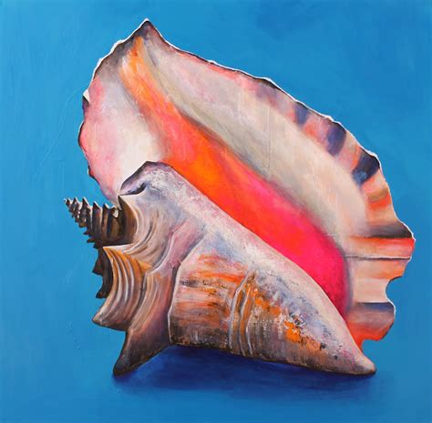 Paintings By Tracy Effinger Upton: Conch Shell on Brilliant Blue