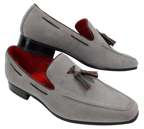 Mens Suede Loafers Driving Shoes Slip On Tassle Design Leather Smart Casual | Happy Gentleman