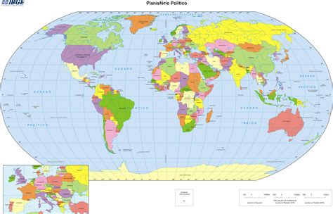 Mapa Múndi para Imprimir: Continentes e Países | Toda Atual