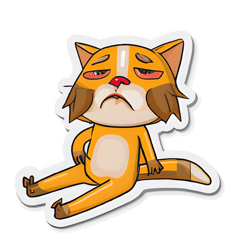 Funny Cute Cat Sticker · Creative Fabrica