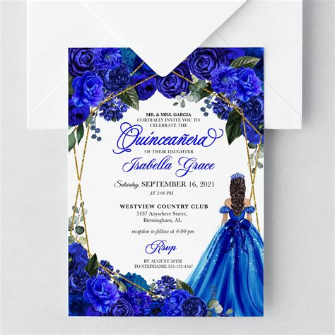 Royal Blue Invitation Template - Printable Word Searches