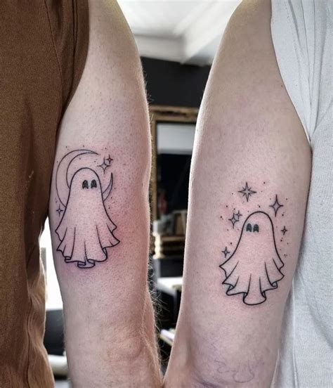 10 Ghost Tattoo Ideas for a Hauntingly Beautiful Look | Ghost tattoo, Matching tattoos, Cute ...