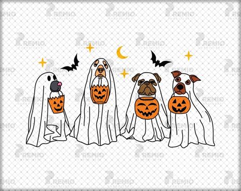 Retro Ghost Dog PNG, Spooky Season PNG, Ghost Png, Halloween Dog Png, Dog Halloween Pn ...