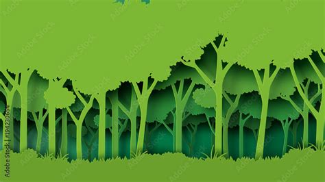 Eco green nature forest background template.Forest plantation with ecology and environment ...