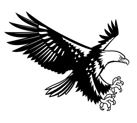 Eagle Flying Clipart Black And White