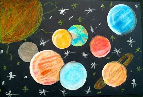 Oil Pastel Solar Systems (5th) - Art with Mrs. Nguyen