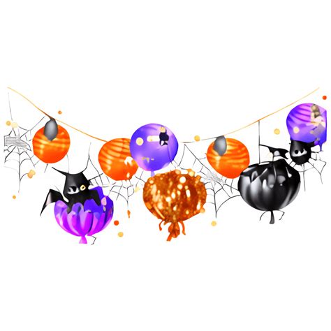 Halloween Party Decor Design Clip Art · Creative Fabrica