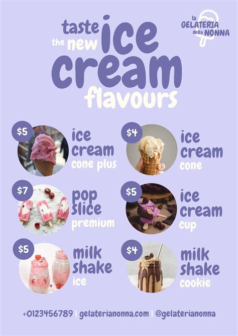 Lista de Preços & Cardápios: Lista de Preços (A4) | Ice cream flavors list, Ice cream prices ...