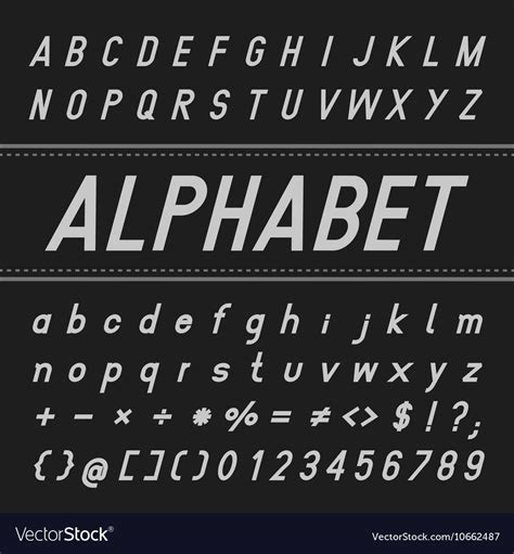 Alphabet font design bold italic Royalty Free Vector Image