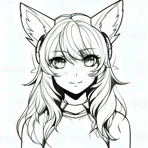 Anime Wolf Girl Coloring Pages