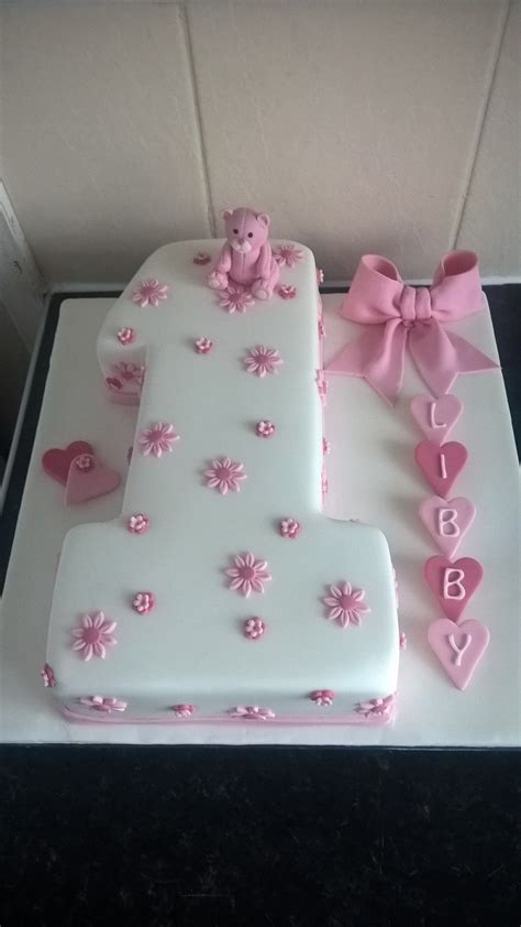 Pink and white number 1 cake | Birthday cake girls, Baby birthday cakes, Minnie mouse birthday cakes