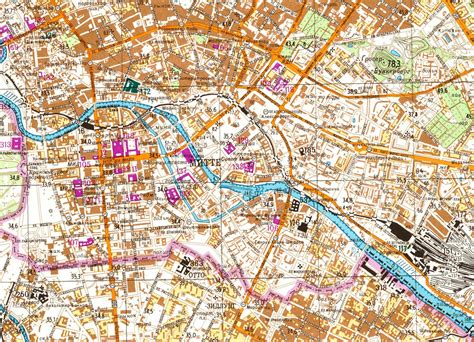 Incredibly detailed Soviet map of Berlin, showing a section of the Berlin Wall [2500x1808 ...