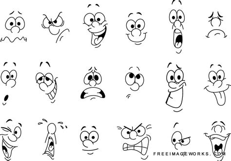 Funny Face Drawing Easy - Cartoon Face Faces Drawing Vector Cute Kids Funny Draw Cliparts ...