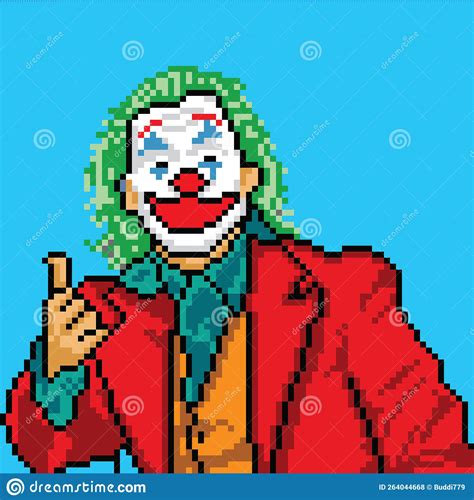 Pixel Art Joker Playing Card Cartoon Vector | CartoonDealer.com #264324243