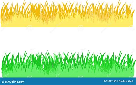 Grass Border Vector Stock Photo - Image: 13091130