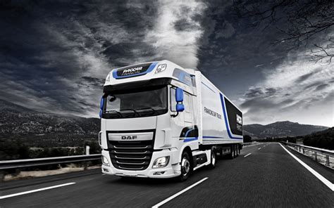 Download wallpapers DAF XF FT, 2018, 4х2, trucking, delivery, cargo trucks, new white XF, DAF ...