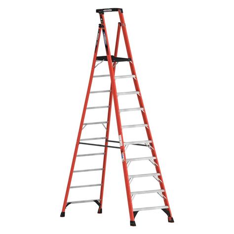 Werner 16 ft. Reach Fiberglass Podium Ladder with 300 lb. Load Capacity Type IA Duty Rating ...