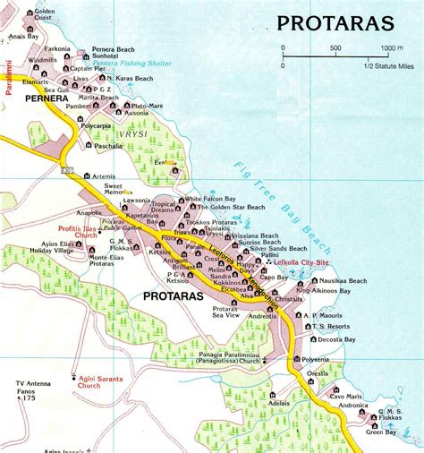 Protaras Cyprus Tourist Map - protaras • mappery