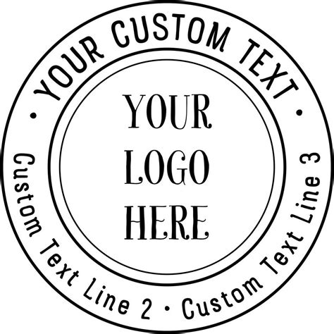 Amazon.com : Custom Logo Double Round Border Stamp - 3 Lines of Text - Self-Inking Stamper ...