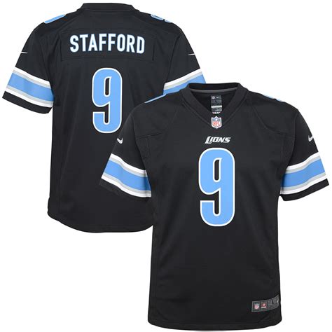 Nike Matthew Stafford Detroit Lions Youth Black Color Rush Game Jersey