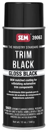 SEM Paints 39063 Gloss Trim Aerosol - Black-SE39063